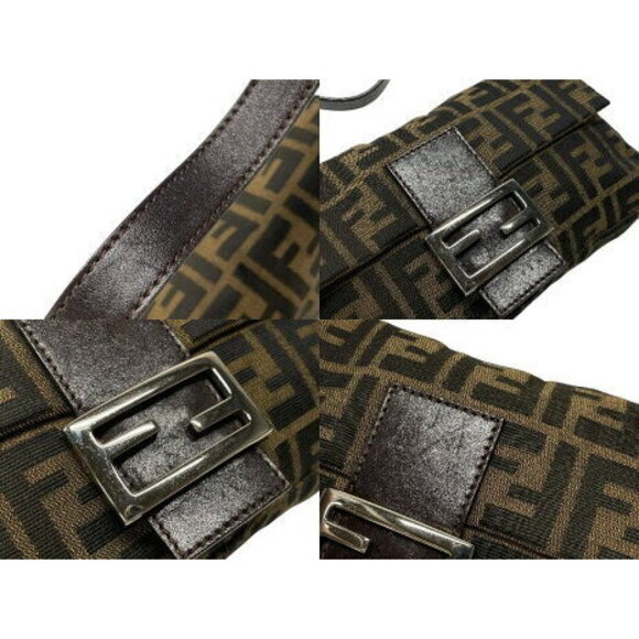 FENDI Mamma Bucket Hobo Shoulder Bag Zucca Canvas Leather Brown - Picture 4 of 8